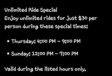Unlimited Ride Special